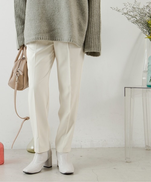 ANGIE（アンジー）の「センタープレススラックスタックパンツ（スラックス・レディース・ピンク/グリーン/ブラック/アイボリー・MEDIUM/LARGE/SMALL）」の2枚目の写真