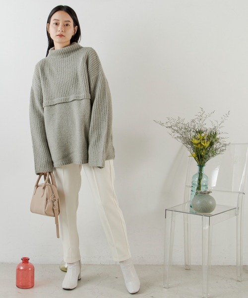 ANGIE（アンジー）の「センタープレススラックスタックパンツ（スラックス・レディース・ピンク/グリーン/ブラック/アイボリー・MEDIUM/LARGE/SMALL）」の5枚目の写真