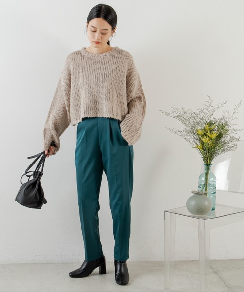 ANGIE（アンジー）の「センタープレススラックスタックパンツ（スラックス・レディース・ピンク/グリーン/ブラック/アイボリー・MEDIUM/LARGE/SMALL）」の8枚目の写真