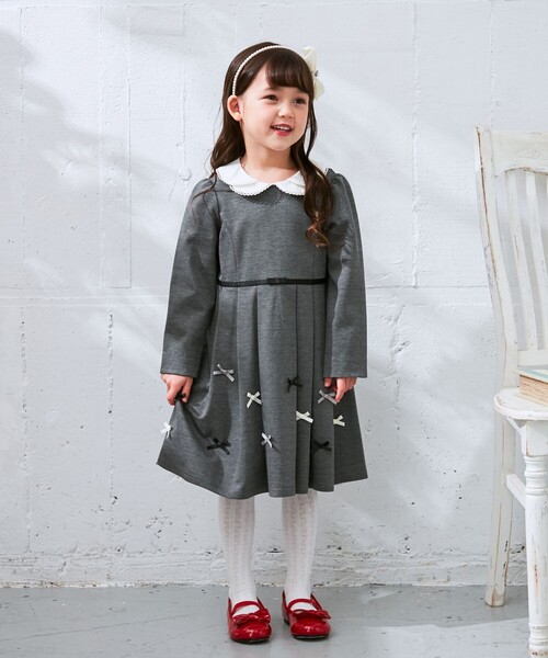 ANY(エニィ)の「衿付きワンピース(ドレス・キッズ・ライトグレー系/ネイビー系・110/120/130)」の3枚目の写真