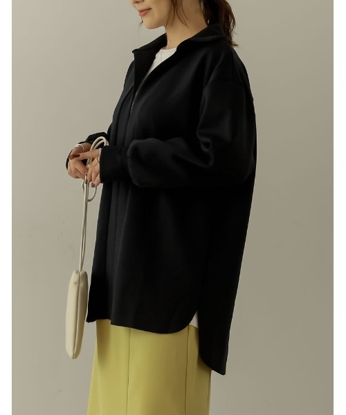 Re:EDIT（リエディ）の「[イージーケア]ダンボールオーバーサイズスキッパーシャツ（シャツ/ブラウス・レディース・ブラック/アイボリー/キャメル/ブルー/モカ・MEDIUM/LARGE）」の6枚目の写真