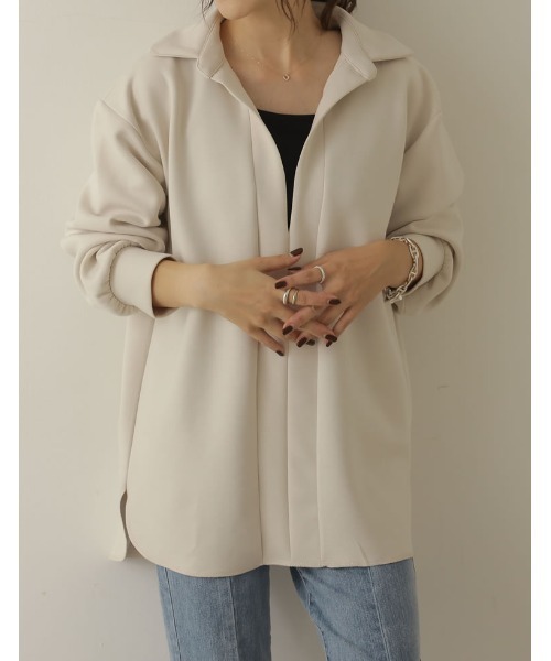 Re:EDIT（リエディ）の「[イージーケア]ダンボールオーバーサイズスキッパーシャツ（シャツ/ブラウス・レディース・ブラック/アイボリー/キャメル/ブルー/モカ・MEDIUM/LARGE）」の10枚目の写真