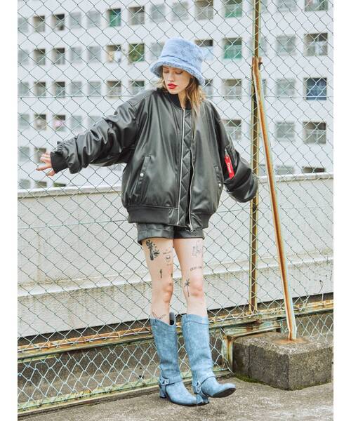 jouetie(ジュエティ)の「ルーズMA-1(MA-1・レディース・アイボリー/ブラック・MEDIUM)」の12枚目の写真