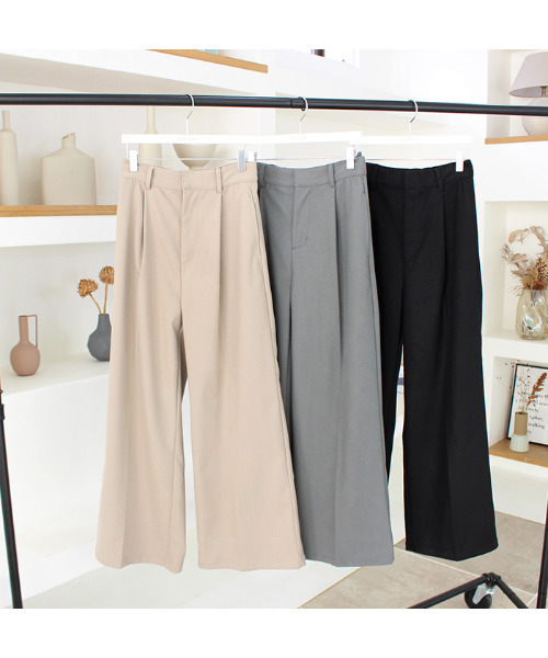 MODE ROBE（モードローブ）の「センタープレスワイドパンツ（その他パンツ・レディース・グレー系/ブラック/ベージュ・FREE）」の4枚目の写真