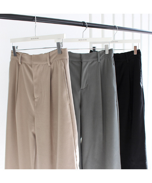 MODE ROBE（モードローブ）の「センタープレスワイドパンツ（その他パンツ・レディース・グレー系/ブラック/ベージュ・FREE）」の12枚目の写真