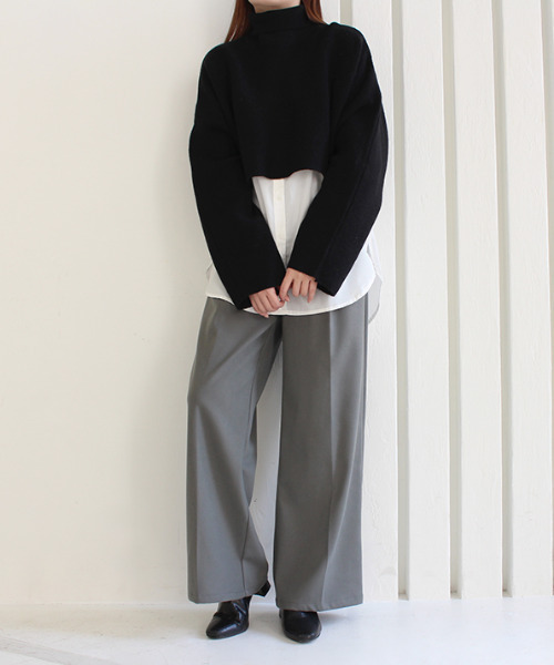 MODE ROBE（モードローブ）の「センタープレスワイドパンツ（その他パンツ・レディース・グレー系/ブラック/ベージュ・FREE）」の13枚目の写真