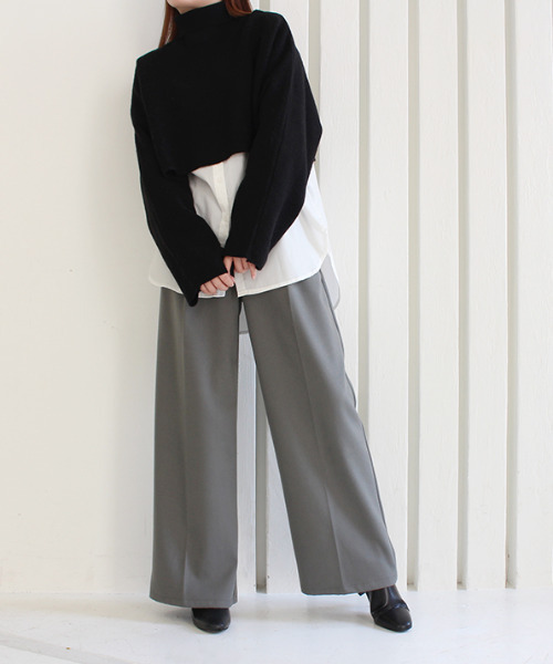 MODE ROBE（モードローブ）の「センタープレスワイドパンツ（その他パンツ・レディース・グレー系/ブラック/ベージュ・FREE）」の16枚目の写真