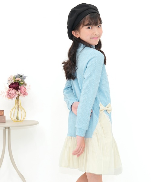 Bee des Bee（ビーデスビー）の「異素材切り替えワンピース（ワンピース・キッズ・ブラック/ピンク/チャコール/ミント/ブラウン/アイボリー/ラベンダー/アイボリー系/ブラック系その他/ピンク系/グリーン系/チャコールグレー/ライトブルー/ブラック×ホワイト/ブラウン系その他・110cm/100cm/120cm/130cm/140cm/150cm）」の12枚目の写真