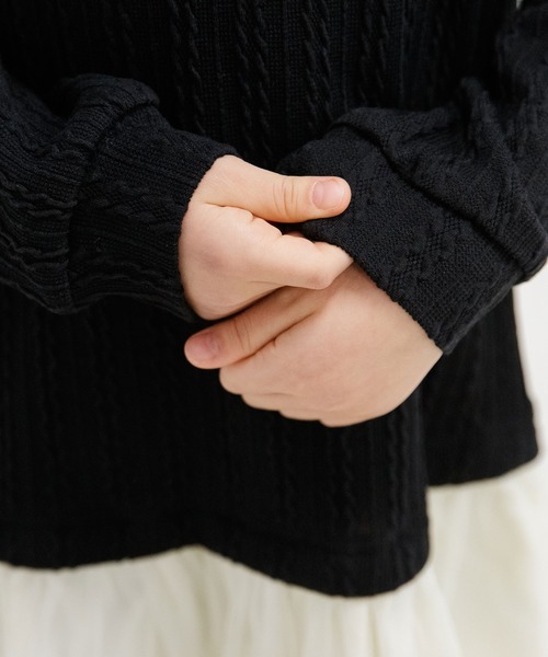 Bee des Bee（ビーデスビー）の「異素材切り替えワンピース（ワンピース・キッズ・ブラック/ピンク/チャコール/ミント/ブラウン/アイボリー/ラベンダー/アイボリー系/ブラック系その他/ピンク系/グリーン系/チャコールグレー/ライトブルー/ブラック×ホワイト/ブラウン系その他・110cm/100cm/120cm/130cm/140cm/150cm）」の20枚目の写真