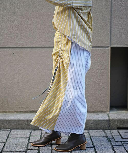 AULA AILA（アウラアイラ）の「AULA AILA(アウラアイラ) 別注ストライプコンビスカート（スカート・レディース・イエロー・FREE）」の8枚目の写真