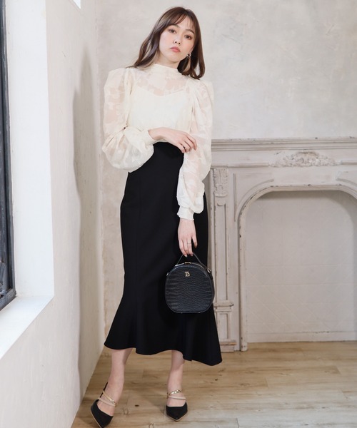 LIPSERVICE（リップサービス）の「オパールフラワー2wayパワショルブラウス（シャツ/ブラウス・レディース・ホワイト/ブルー/ブラック・FREE）」の6枚目の写真