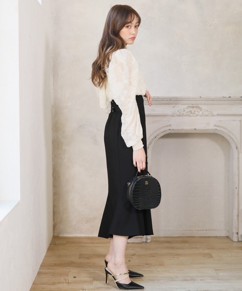 LIPSERVICE（リップサービス）の「オパールフラワー2wayパワショルブラウス（シャツ/ブラウス・レディース・ホワイト/ブルー/ブラック・FREE）」の7枚目の写真