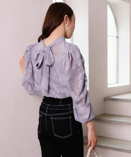 LIPSERVICE（リップサービス）の「オパールフラワー2wayパワショルブラウス（シャツ/ブラウス・レディース・ホワイト/ブルー/ブラック・FREE）」の9枚目の写真