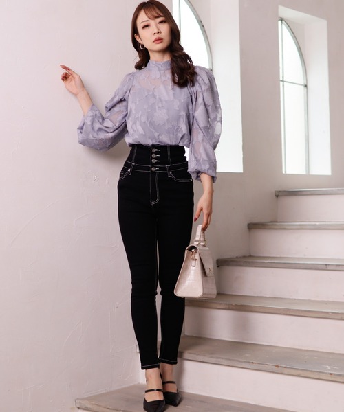 LIPSERVICE（リップサービス）の「オパールフラワー2wayパワショルブラウス（シャツ/ブラウス・レディース・ホワイト/ブルー/ブラック・FREE）」の10枚目の写真