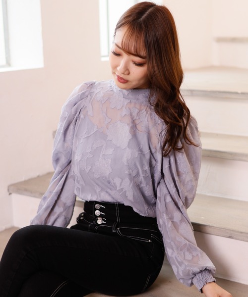 LIPSERVICE（リップサービス）の「オパールフラワー2wayパワショルブラウス（シャツ/ブラウス・レディース・ホワイト/ブルー/ブラック・FREE）」の19枚目の写真