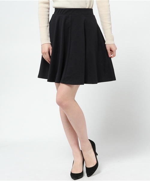 mystic（ミスティック）の「起毛スムースフレアスカート（スカート・レディース・ネイビー/チャコールグレー/ブラック/ボルドー・ﾌﾘ-）」の3枚目の写真