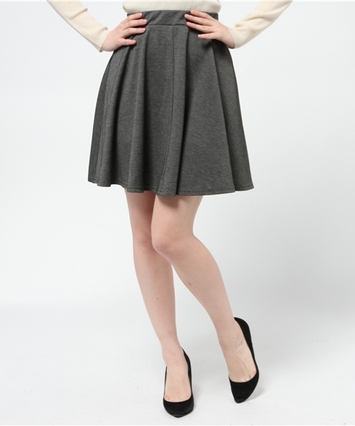 mystic（ミスティック）の「起毛スムースフレアスカート（スカート・レディース・ネイビー/チャコールグレー/ブラック/ボルドー・ﾌﾘ-）」の2枚目の写真