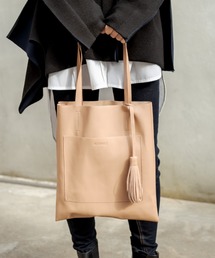 Actually | 【一部店舗限定色】ヴィーガンレザー（人工皮革）フラットトート(トートバッグ)