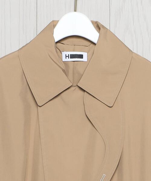 H BEAUTY&YOUTH UNITED ARROWS(エイチビューティーアンドユースユナイテッドアローズ)の「<H>OLMETEX TAFFETA SOUTIEN COLLAR COAT/コート(ステンカラーコート・レディース・ベージュ/ダークグレー・S/M)」の4枚目の写真