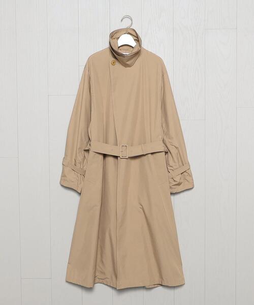 H BEAUTY&YOUTH UNITED ARROWS(エイチビューティーアンドユースユナイテッドアローズ)の「<H>OLMETEX TAFFETA SOUTIEN COLLAR COAT/コート(ステンカラーコート・レディース・ベージュ/ダークグレー・S/M)」の12枚目の写真