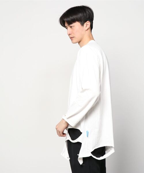 XU(エックスユー)の「【XU/エックスユー】damage long sleeve tee/ダメージロンティ ダメージ ビッグロンティ 長袖Tシャツ(Tシャツ/カットソー・メンズ・ホワイト/グレー/ブラック・ONE SIZE)」の5枚目の写真