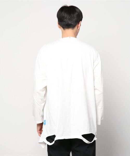 XU(エックスユー)の「【XU/エックスユー】damage long sleeve tee/ダメージロンティ ダメージ ビッグロンティ 長袖Tシャツ(Tシャツ/カットソー・メンズ・ホワイト/グレー/ブラック・ONE SIZE)」の4枚目の写真