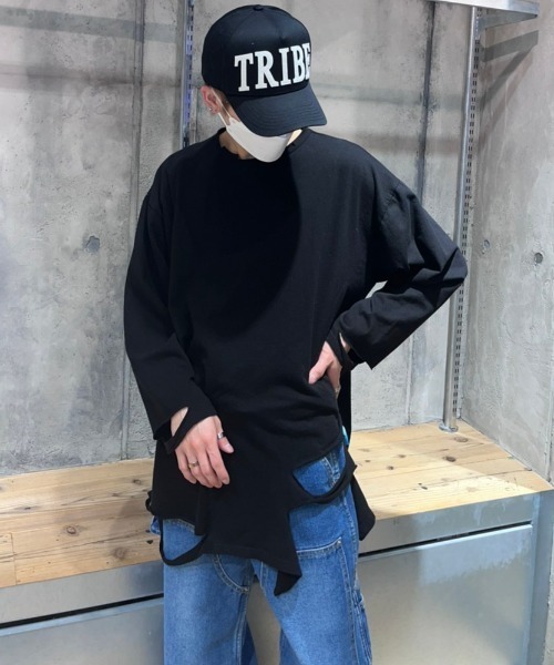 XU(エックスユー)の「【XU/エックスユー】damage long sleeve tee/ダメージロンティ ダメージ ビッグロンティ 長袖Tシャツ(Tシャツ/カットソー・メンズ・ホワイト/グレー/ブラック・ONE SIZE)」の3枚目の写真