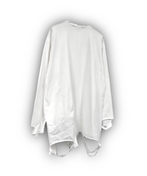 XU(エックスユー)の「【XU/エックスユー】damage long sleeve tee/ダメージロンティ ダメージ ビッグロンティ 長袖Tシャツ(Tシャツ/カットソー・メンズ・ホワイト/グレー/ブラック・ONE SIZE)」の6枚目の写真