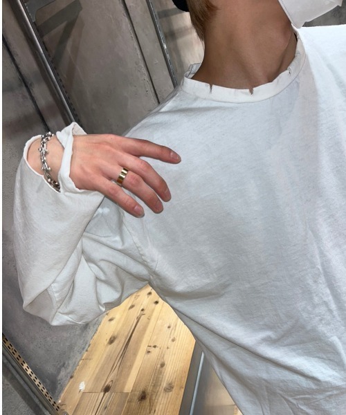 XU(エックスユー)の「【XU/エックスユー】damage long sleeve tee/ダメージロンティ ダメージ ビッグロンティ 長袖Tシャツ(Tシャツ/カットソー・メンズ・ホワイト/グレー/ブラック・ONE SIZE)」の18枚目の写真