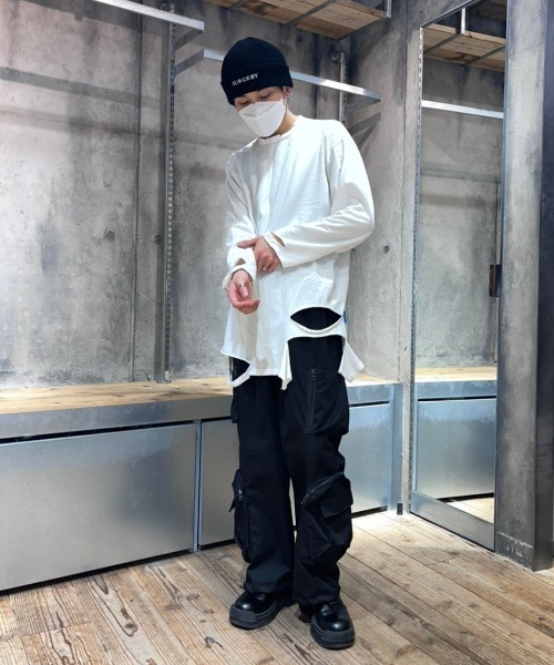 XU(エックスユー)の「【XU/エックスユー】damage long sleeve tee/ダメージロンティ ダメージ ビッグロンティ 長袖Tシャツ(Tシャツ/カットソー・メンズ・ホワイト/グレー/ブラック・ONE SIZE)」の12枚目の写真