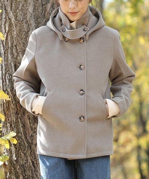 セール】2wayデザインショートコート（ピーコート）｜La-gemme