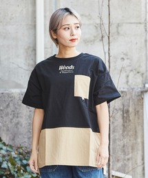 CUBE SUGAR（キューブシュガー）の「WOODSコラボ天竺アウトドア半袖ロゴポケットTシャツ（Tシャツ/カットソー）」