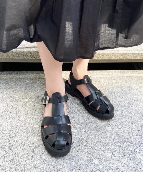 OPAQUE.CLIP(オペークドットクリップ)の「◆厚底トラックソールグルカサンダル(サンダル・レディース・ブラック・02/03)」の8枚目の写真