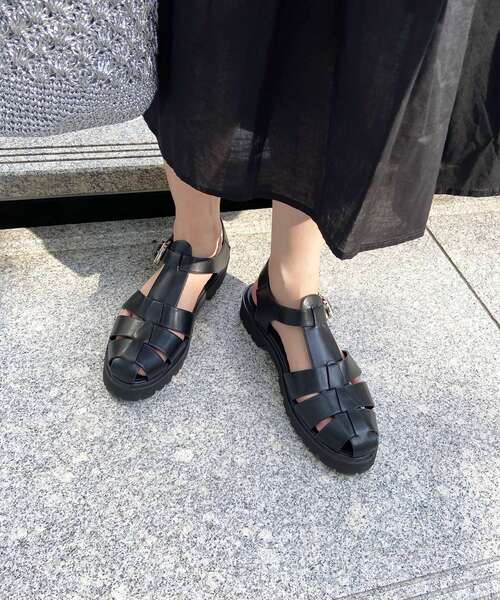 OPAQUE.CLIP(オペークドットクリップ)の「◆厚底トラックソールグルカサンダル(サンダル・レディース・ブラック・02/03)」の7枚目の写真