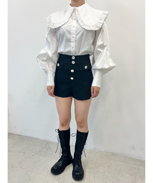 PHILLY(フィリー)の「フリルビッグカラーブラウス(シャツ/ブラウス・レディース・ホワイト/ブラック・FREE)」の17枚目の写真