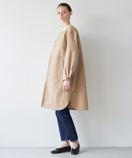 LE GLAZIK（ルグラジック）の「LE GLAZIK | ポリエステルタフタ ノーカラーコート WOMEN（ノーカラーコート・レディース・グレー/ベージュ・36）」の14枚目の写真