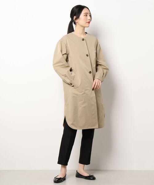LE GLAZIK（ルグラジック）の「LE GLAZIK | ポリエステルタフタ ノーカラーコート WOMEN（ノーカラーコート・レディース・グレー/ベージュ・36）」の13枚目の写真