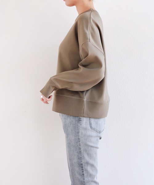 andme(アンドミー)の「無地/ボーダー総針編み長袖ニットトップス(ニット/セーター・レディース・アイボリー/グレイッシュベージュ/ピンク/バーガンディー/キャメル/ホワイト×ブラック/ブラック・M/L)」の20枚目の写真