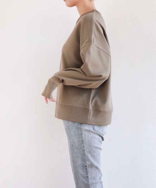 andme(アンドミー)の「無地/ボーダー総針編み長袖ニットトップス(ニット/セーター・レディース・アイボリー/グレイッシュベージュ/ピンク/バーガンディー/キャメル/ホワイト×ブラック/ブラック・M/L)」の10枚目の写真