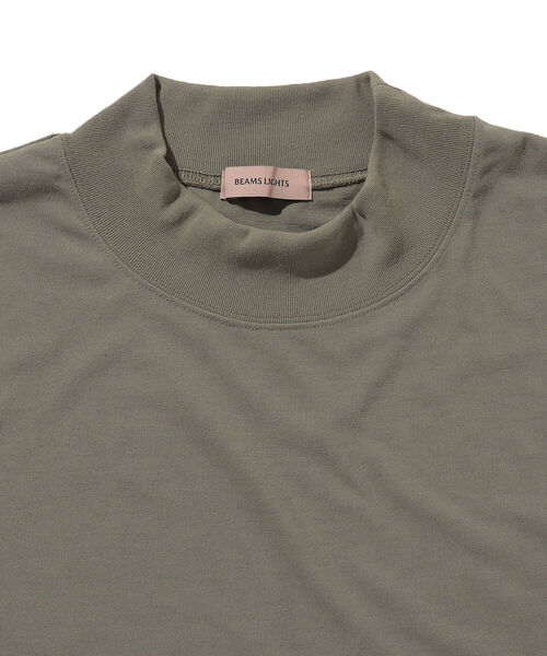 BEAMS LIGHTS（ビームスライツ）の「BEAMS LIGHTS / ポリコット モックネック Tシャツ（Tシャツ/カットソー・メンズ・オリーブ/ライトグレー・SMALL/MEDIUM/LARGE）」の4枚目の写真