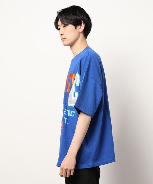 JUGLANS(ユグランス)の「【RINGS】リメイクカレッジBIG-TEE(Tシャツ/カットソー・メンズ・ホワイト/ブルー/グリーン・M/L)」の4枚目の写真