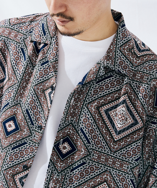 JOURNAL STANDARD(ジャーナルスタンダード)の「エスニックパターン 半袖開襟シャツ(シャツ/ブラウス・メンズ・ネイビー/レッド/イエロー/グリーン系その他/レッド系その他/サーモンピンク・MEDIUM/LARGE)」の15枚目の写真