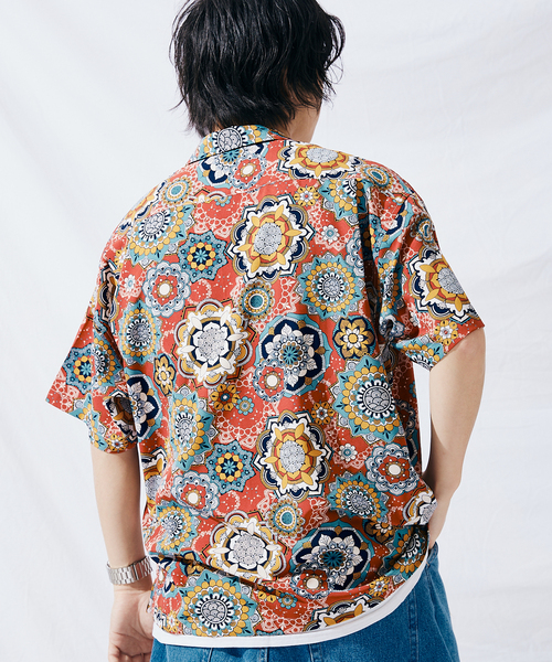 JOURNAL STANDARD(ジャーナルスタンダード)の「エスニックパターン 半袖開襟シャツ(シャツ/ブラウス・メンズ・ネイビー/レッド/イエロー/グリーン系その他/レッド系その他/サーモンピンク・MEDIUM/LARGE)」の19枚目の写真