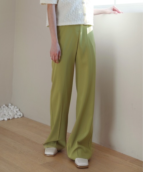 by muni:r（バイ ムニール）の「7COLORロングハイウエストスラックス（スラックス・レディース・ベージュ/グリーン/ピンク/レッド/ブラック/オリーブ/ブルー・SMALL/MEDIUM）」の21枚目の写真