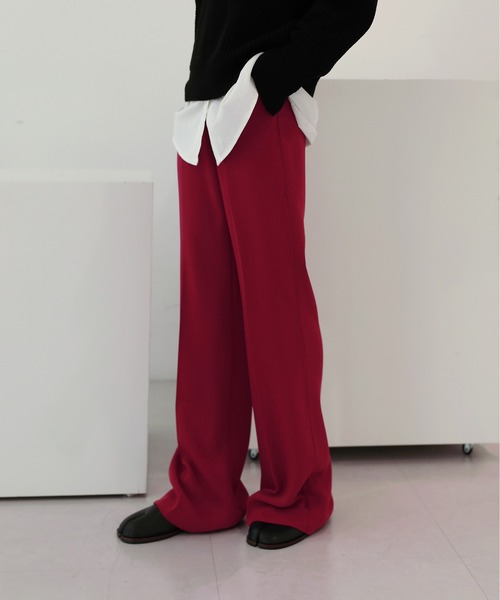 by muni:r（バイ ムニール）の「7COLORロングハイウエストスラックス（スラックス・レディース・ベージュ/グリーン/ピンク/レッド/ブラック/オリーブ/ブルー・SMALL/MEDIUM）」の11枚目の写真