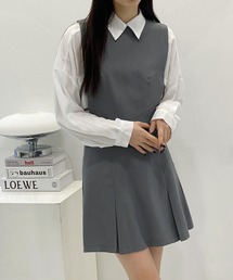 by muni:r | ツーピースリボンストラップ＋プリーツセットアップ(ワンピース)