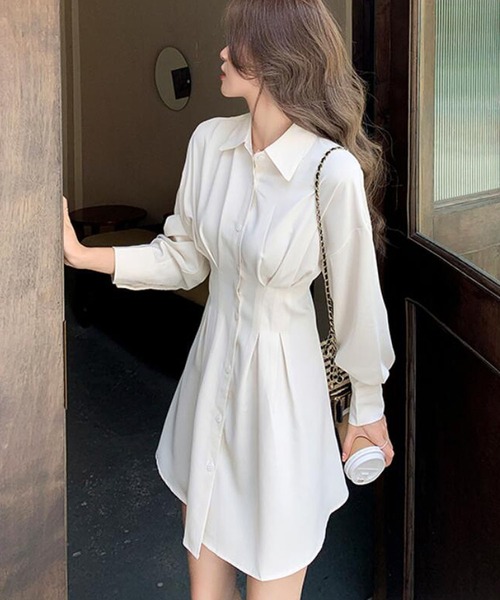 Girly Doll（ガーリードール）の「シャツワンピース（シャツワンピース・レディース・アイボリー/ブラック・L/M）」の8枚目の写真