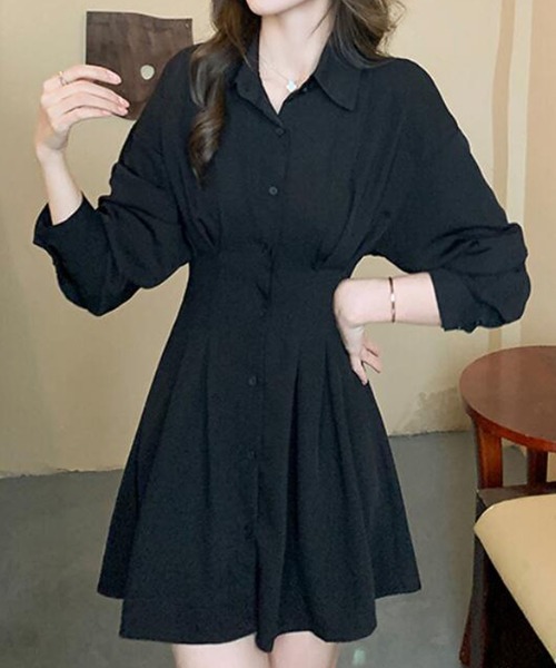 Girly Doll（ガーリードール）の「シャツワンピース（シャツワンピース・レディース・アイボリー/ブラック・L/M）」の12枚目の写真