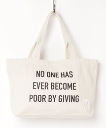 blank by words（ブランクバイワーズ）の「キャンバストートバッグ  「NO ONE HAS EVER BECAME POOR BY GIVING」（トートバッグ）」