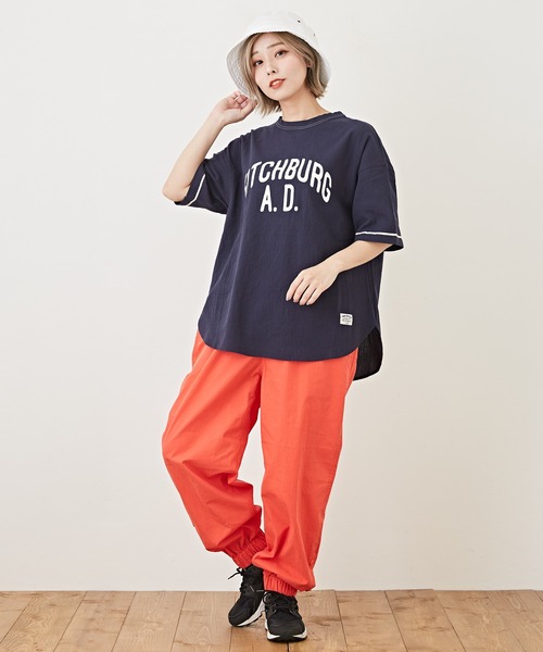 CUBE SUGAR（キューブシュガー）の「綿ナイロン裾あき無地ジョガーパンツ（その他パンツ・レディース・ホワイト/ベージュ/オレンジ/カーキ・M）」の9枚目の写真